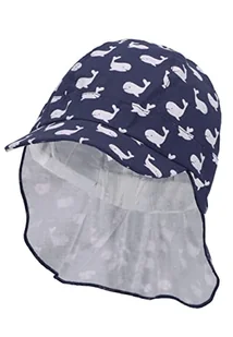 Sterntaler Unisex dziecięca czapka z daszkiem ochrona karku, wieloryb, czapka dziecięca, niebieska, normalna, niebieski, 47 - Czapki damskie - miniaturka - grafika 1