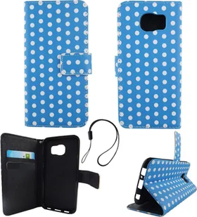 Etui na telefon komórkowy Samsung Galaxy S6 Polka Dot Blue White - Etui i futerały do telefonów - miniaturka - grafika 1