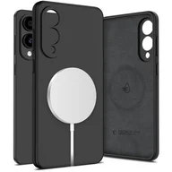 Etui i futerały do telefonów - Etui TECH-PROTECT Liquid Silicone MagSafe do Samsung Galaxy S25 Edge Czarny - miniaturka - grafika 1