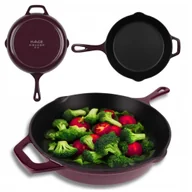 Patelnie - EMALIOWANA PATELNIA ŻELIWNA 26cm HAGE EGGPLANT - miniaturka - grafika 1