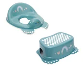 Nocniki - Zestaw Nakładka Na Sedes Do Toalety Podnóżek Podest Tęcza Turkusowa - miniaturka - grafika 1