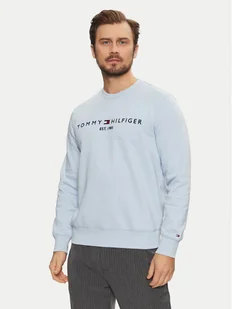 Tommy Hilfiger Bluza Logo MW0MW11596 Błękitny Regular Fit - Bluzy męskie - miniaturka - grafika 1