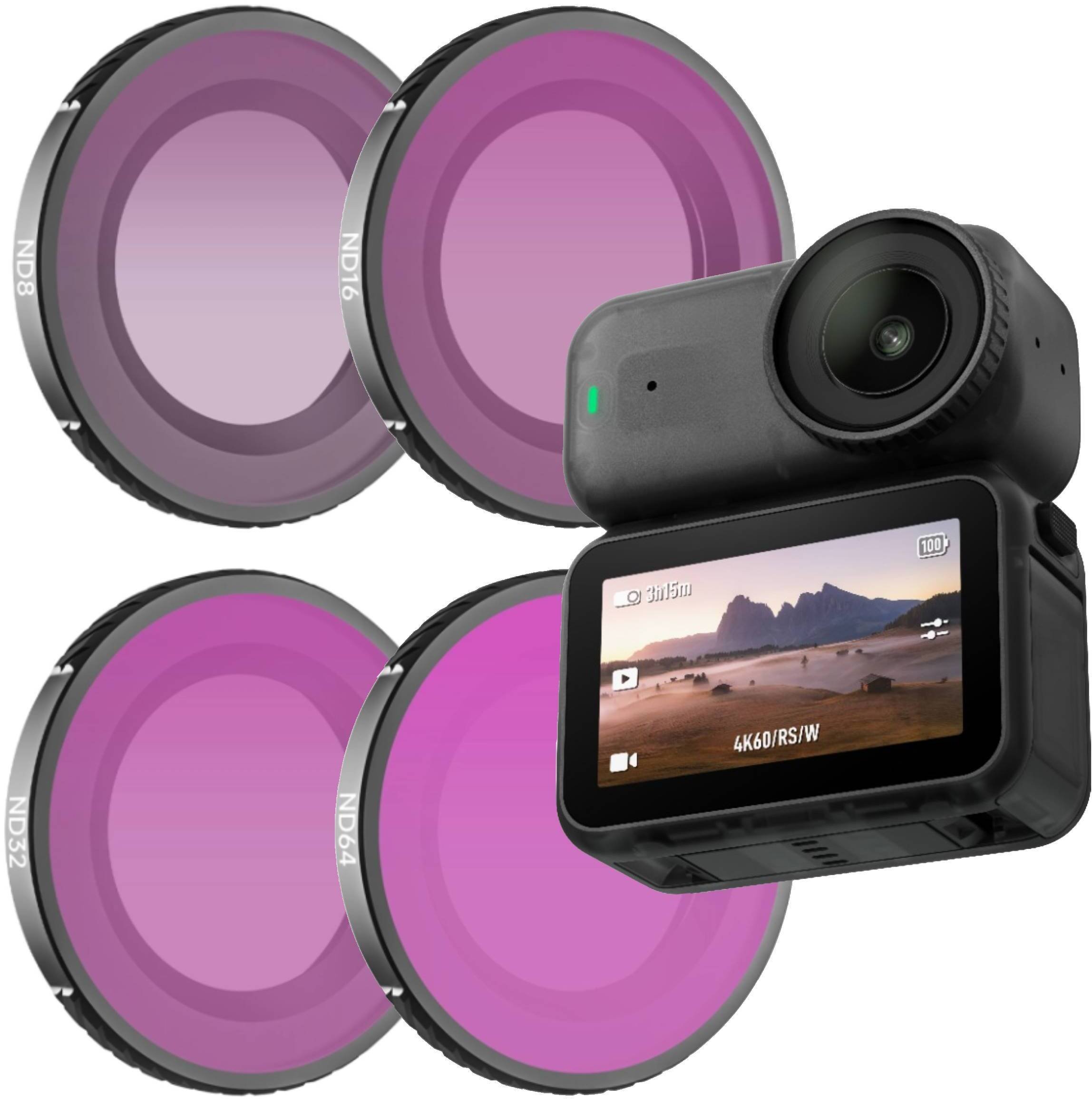 Filtr SunnyLife ZESTAW 4 FILTRÓW SZARYCH DO KAMERY DJI OSMO NANO - ND8 / ND16 / ND32 / ND64