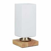 Lampy stojące - Relaxdays lampa stołowa ze szkła mlecznego, różne kształty, z drewnianym trzonkiem. 10020670_616 - miniaturka - grafika 1
