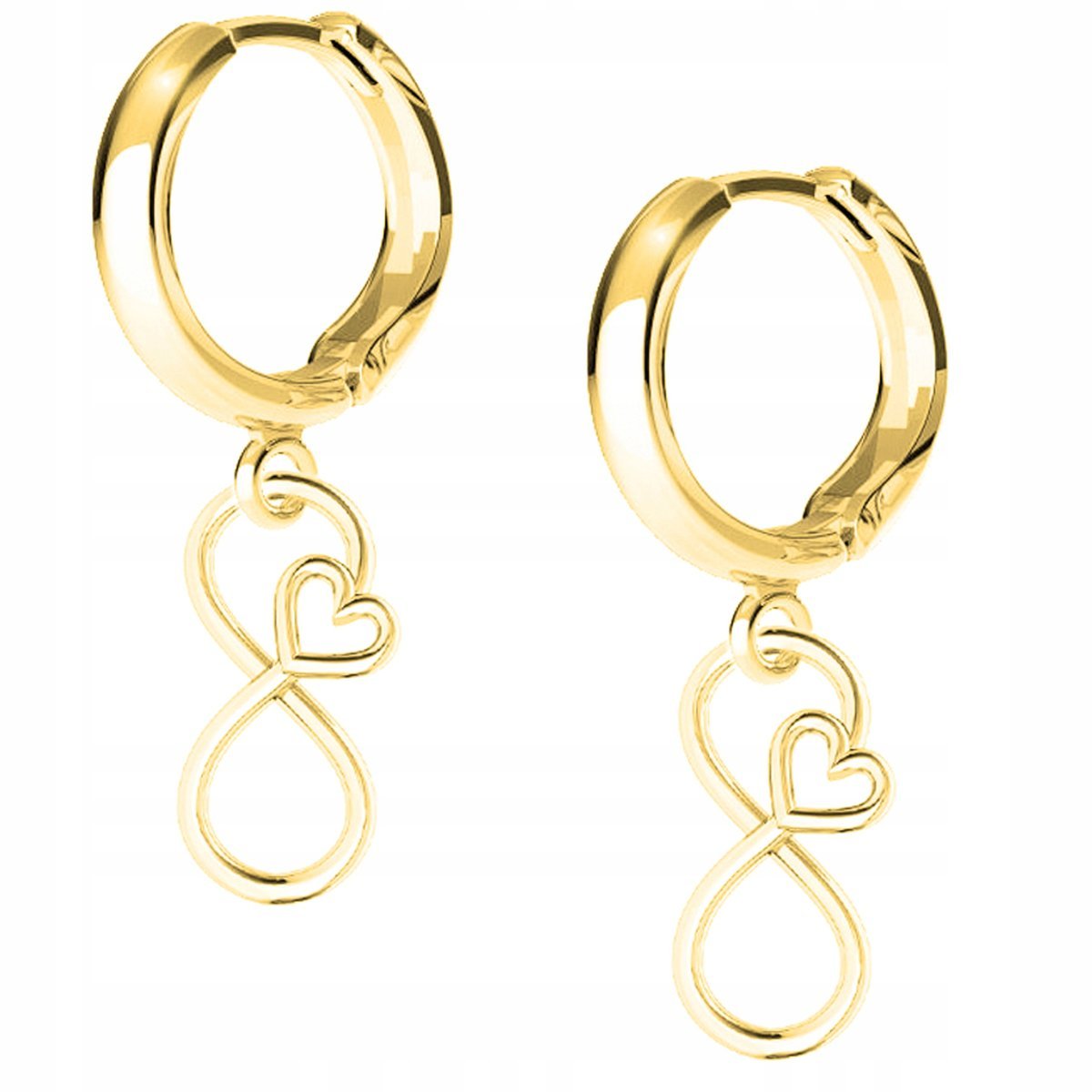 Kolczyki złote Serce Nieskończoność 925