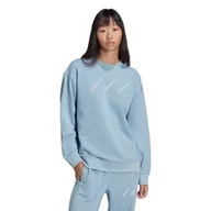 Bluzy damskie - Bluza damska Adidas Crew oversiza niebieska luźna bawełniana-M - miniaturka - grafika 1