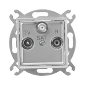 Gniazdka elektryczne - Polmark Gniazdo RTV - SAT końcowe ROSA srebny - miniaturka - grafika 1