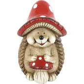 Pozostałe ozdoby ogrodowe - Figurka dekoracyjna JEŻ Z GRZYBKIEM czerwony - wys. 29,5 cm - miniaturka - grafika 1