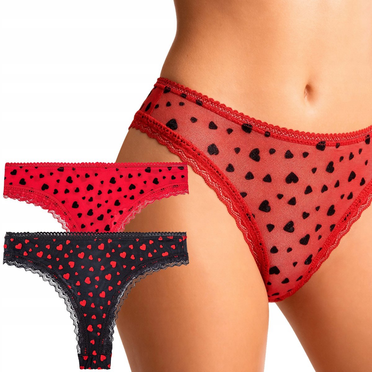 MAJTKI DAMSKIE Brazyliany Kobiece Seksowne Koronka 2 sztuki 2-PAK MORAJ r.S