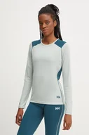 Bielizna sportowa damska - Helly Hansen longsleeve funkcyjny LIFA ACTIVE kolor turkusowy 49393 - miniaturka - grafika 1