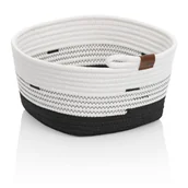 Kosze wiklinowe - Biało-czarny koszyk Kela Hedda, 28x23 cm - miniaturka - grafika 1