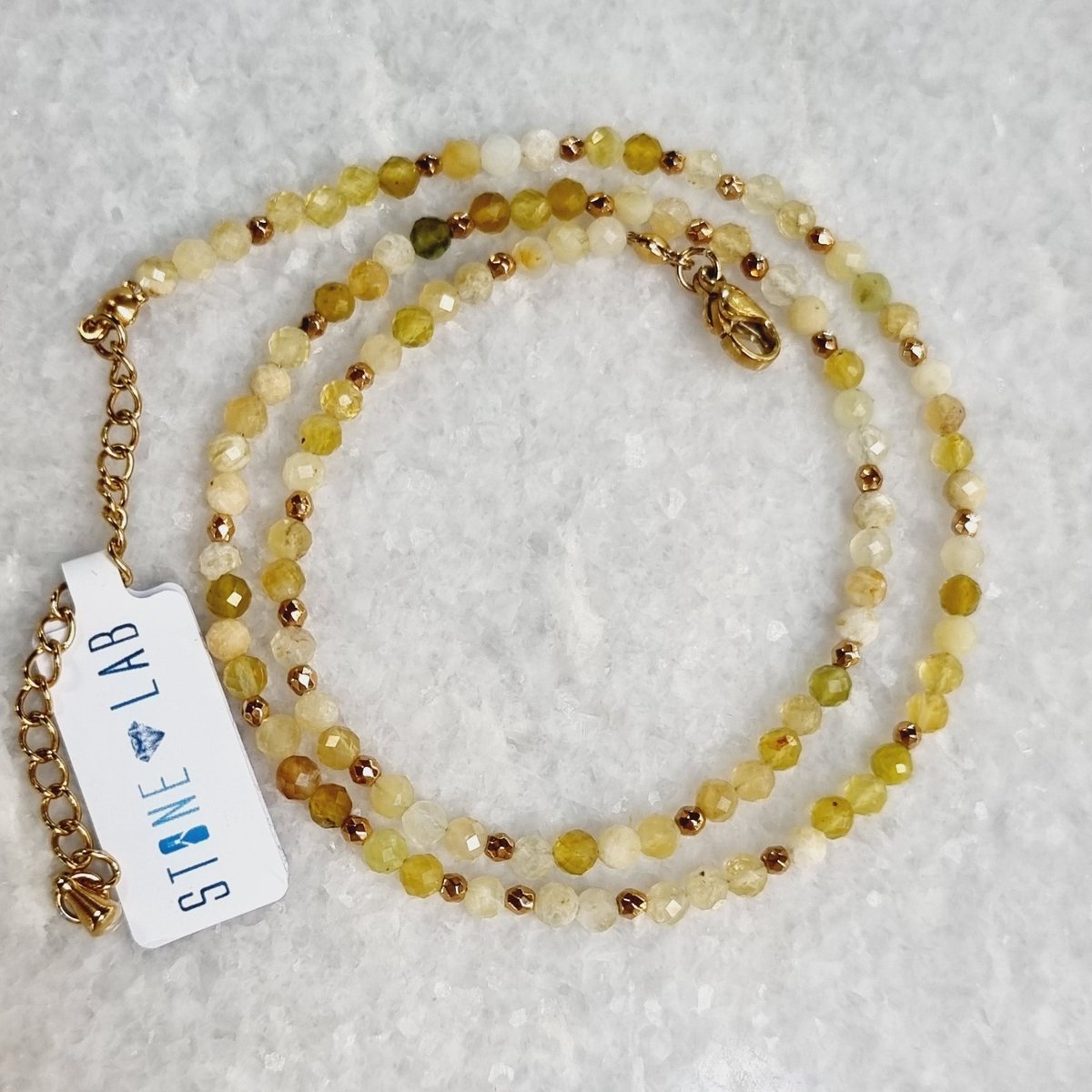 Naszyjnik opal żółty kamienie naturalne trendy / StoneLab
