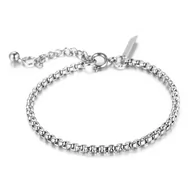 Bransolety męskie - Bransoletka męska srebrna stal nierdzewna łańcuch - miniaturka - grafika 1