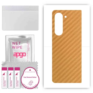 Folia naklejka skórka strukturalna na TYŁ do Samsung Galaxy Z Fold5 -  Carbon Złoty - apgo SKINS - Szkła hartowane na telefon - miniaturka - grafika 1