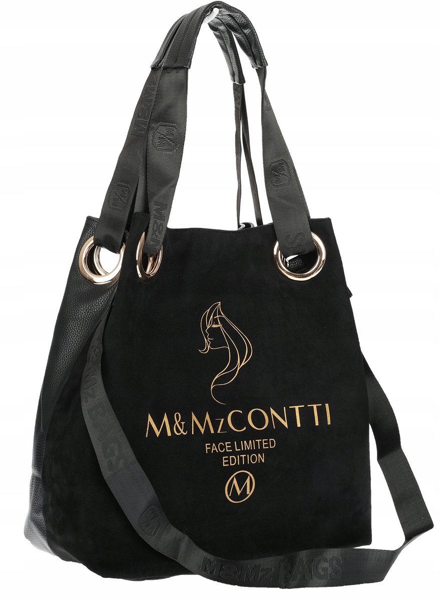 Torebka Damska Listonoszka Worek Shopper na Ramię Duża Torba JY505 Czarna