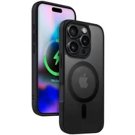 Etui i futerały do telefonów - Crong Hybrid Frost MAG Cover - Etui z MagSafe do iPhone 16 Pro Max (czarny) - miniaturka - grafika 1