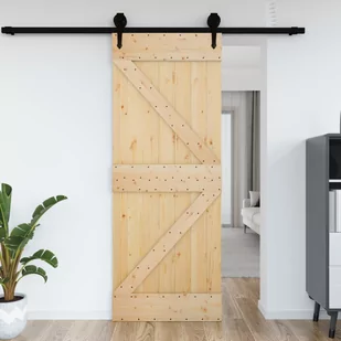 vidaXL Drzwi, 85x210 cm, lite drewno sosnowe - Dekoratorstwo - miniaturka - grafika 1