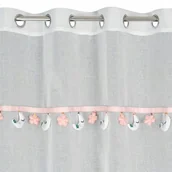 Firany i zasłony dla dzieci - ﻿Firana do pokoju dziecięcego 140x250 księżyce biel - miniaturka - grafika 1