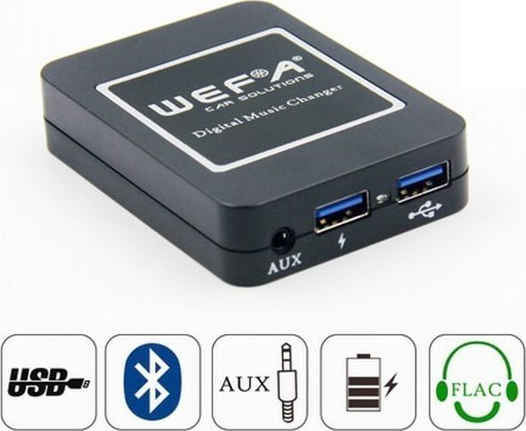 Nvox WEFA, 02BT, USB/BT adapteris 12pin VW, Audi, Skoda, Seat