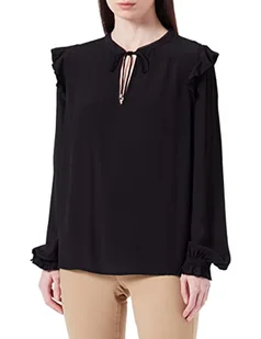 Tommy Hilfiger Damska bluzka z krepą mech Ls, Czarny, 64 - Bluzki damskie - miniaturka - grafika 1