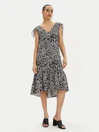 Sukienki - KARL LAGERFELD Sukienka letnia 241W1308 Czarny Regular Fit - miniaturka - grafika 1