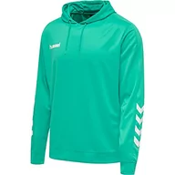 Bluzy męskie - Hummel Męska bluza z kapturem Hmlpromo Poly Hoodie Vert Flash l 208317-6507 - miniaturka - grafika 1