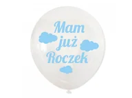 Baby shower i roczek - Balony z nadrukiem dla chłopca "Mam już roczek" - 30 cm - 5 szt. - miniaturka - grafika 1