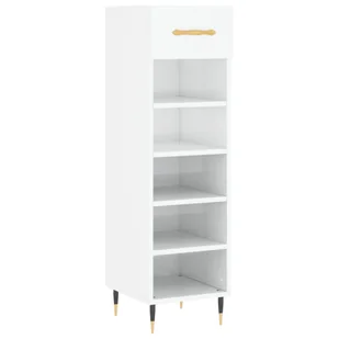 vidaXL Szafka na buty biała wysoki połysk 30x35x105 cm materiał drewnopochodny - Szafki na buty vidaXL Szafka na buty biała wysoki połysk 30x35x105 cm materiał drewnopochodny - Szafki na buty - miniaturka - grafika 1