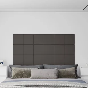 Panele ścienne, 12 szt, ciemnoszare, 60x30 cm, tkanina, 2,16 m² - Panele ścienne i boazeria - miniaturka - grafika 1