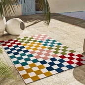 Dywany zewnętrzne - Prostokątny wielokolorowy dywan zewnętrzny 80 x 150 cm MILA z geometrycznym wytłoczeniem - ATTICGO - miniaturka - grafika 1