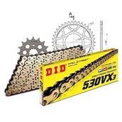 Części motocyklowe - Zestaw łańcuchów DID stal 530VX3 / 104 nit zamek do Kawasaki Z GP J 400/550 ccm rok prod. 1980-1984 - miniaturka - grafika 1