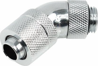 Alphacool Alphacool HF Anschluss 45 Grad G1/4 Zoll AG auf 13/10mm - drehbar, chrome silber 62411