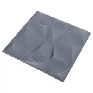 vidaXL Panele ścienne 3D, 24 szt., 50x50 cm, diamentowa szarość, 6 m² 150919 - Panele ścienne i boazeria - miniaturka - grafika 4