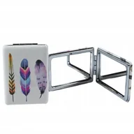 Lusterka do makijażu - Kieszonkowe Lusterko Kosmetyczne Do Torebki Dla Kobiet Piórko Różne Wzory - miniaturka - grafika 1