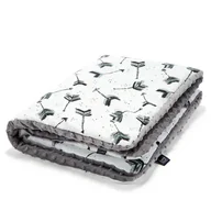 Koce i narzuty dla dzieci - LA MILLOU CIEPŁY KOCYK MINKY- L - BOHO ROYAL ARROWS GREY - miniaturka - grafika 1