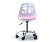 Fotele i krzesła biurowe - Krzesło Obroowe Dla Dziewczynki Foot Biało - Różowy Noga Chrom - miniaturka - grafika 1