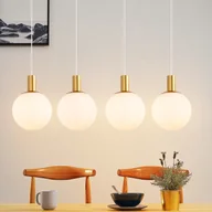 Lampy sufitowe - ZMH lampa wisząca do jadalni lampa wisząca szklana E27 lampa wisząca 4 płomienna lampa kuchenna wisząca regulowana wysokość złoty żyrandol do salonu jadalnia - miniaturka - grafika 1