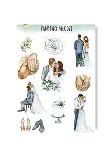 Naklejki ślubne para młoda do albumu kartek - Scrapbooking - miniaturka - grafika 1