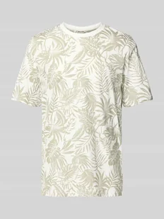 T-shirt z prążkowanym, okrągłym dekoltem model ‘PERRY’ - Koszulki męskie - miniaturka - grafika 1