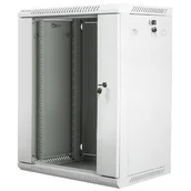Szafy rack - Lanberg Szafa instalacyjna wisząca 19'' 15U 600X450mm szara (drzwi szklane) (SPL1OKS00270 [5005408]) - miniaturka - grafika 1