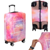 Akcesoria podróżnicze - Pokrowiec Na Walizkę Podróżną Ochronny Etui Duży Marmur R. M - miniaturka - grafika 1