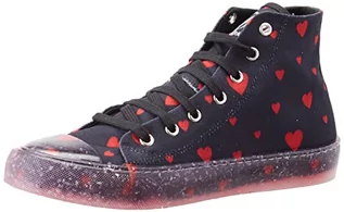 Sneakersy damskie - Love Moschino Damskie sneakersy Oxford płaskie, czarny - 34 EU - grafika 1