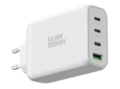 Ładowarki do telefonów - SILVER MONKEY Ładowarka sieciowa GaN 130W USB-C PD + USB 3.0 QC SMA015 - miniaturka - grafika 1
