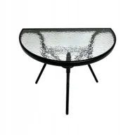 Stoły ogrodowe - STÓŁ STOLIK SZKLANY BALKON TARAS OGRÓD KAWOWY SZKŁO HARTOWANE LIPARI CZARNY - miniaturka - grafika 1