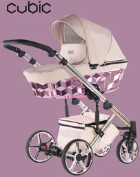 Cubic - kol. Pink Silver - 3w1 - Wózek dziecięcy - Kajtex - Wózki dziecięce - miniaturka - grafika 1