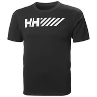 Koszulki męskie - Męska Koszulka HELLY HANSEN LIFA TECH GRAPHIC TSHIRT 48498_990 – Czarny - miniaturka - grafika 1