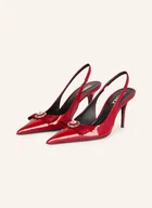 Czółenka - Versace Czółenka Z Odkrytą Piętą Gianni Ribbon rot - miniaturka - grafika 1