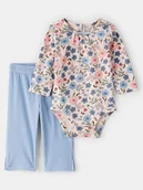 Body dla niemowląt - carter's 2-częściowy zestaw w kolorze błękitnym ze wzorem - miniaturka - grafika 1