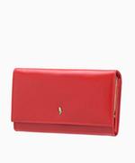 Portfele - PUCCINI Duży klasyczny czerwony portfel damski skórzany zapinany na zatrzask - miniaturka - grafika 1