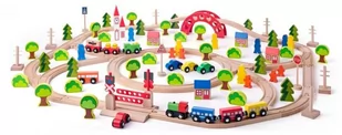 WoodyLand Tor kolejowy Maxi, 120 elementów - Samochody i pojazdy dla dzieci - miniaturka - grafika 1